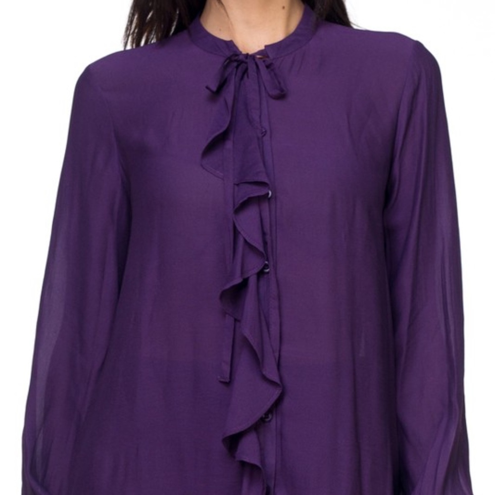 Purple Ruffle Shirt - Picture 4 of 7